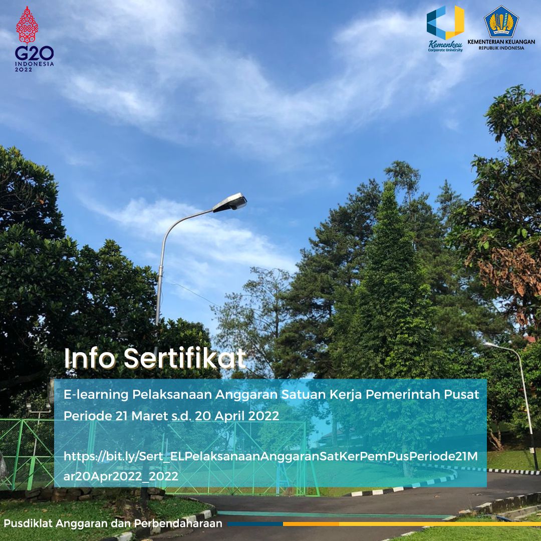 E-learning Pelaksanaan Anggaran Satuan Kerja Pemerintah Pusat Periode 21 Maret s.d. 20 April 2022